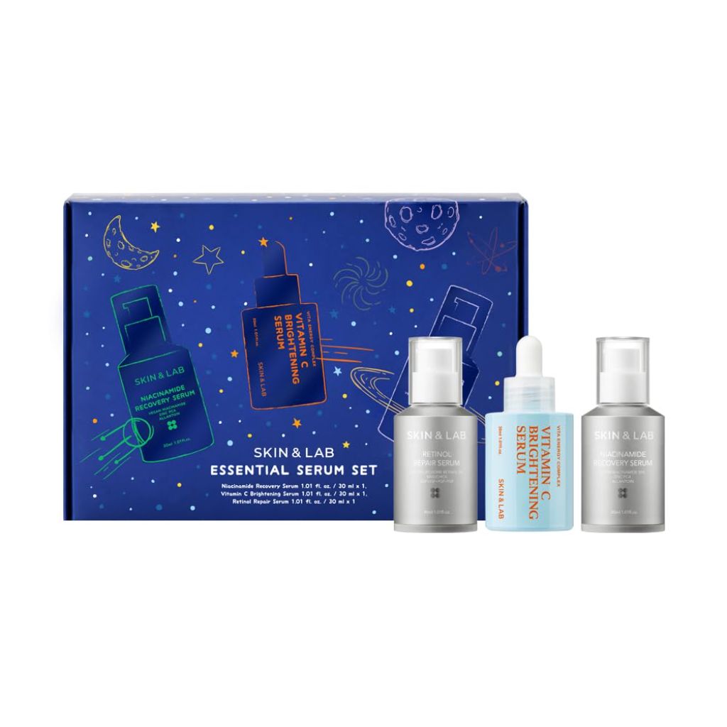 [SKIN&LAB] Essential Serum Set, Includes Vitamin C, Retinol & Niacinamide Serums – 3 x 1.01 fl. oz.