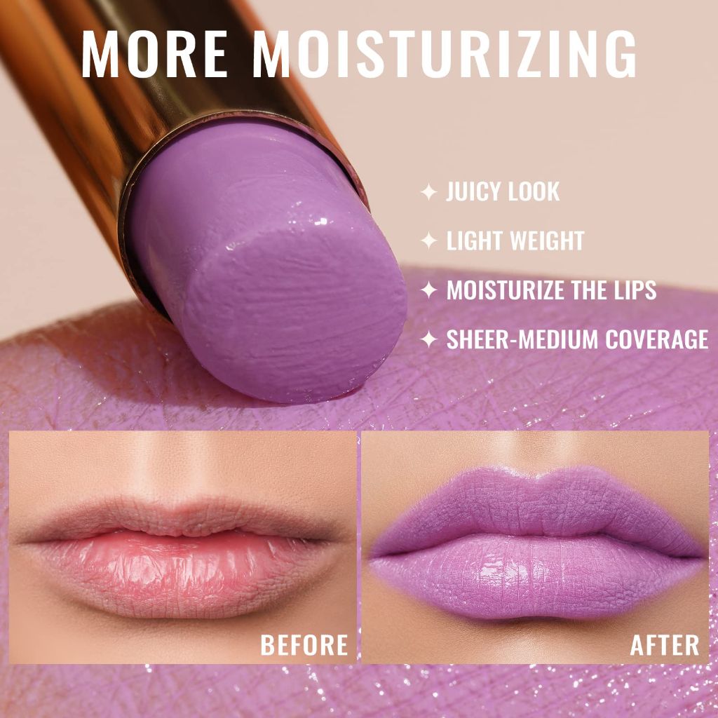 Oulac Pinky Purple Lipstick, Vegan 2.2g/0.07oz (10)