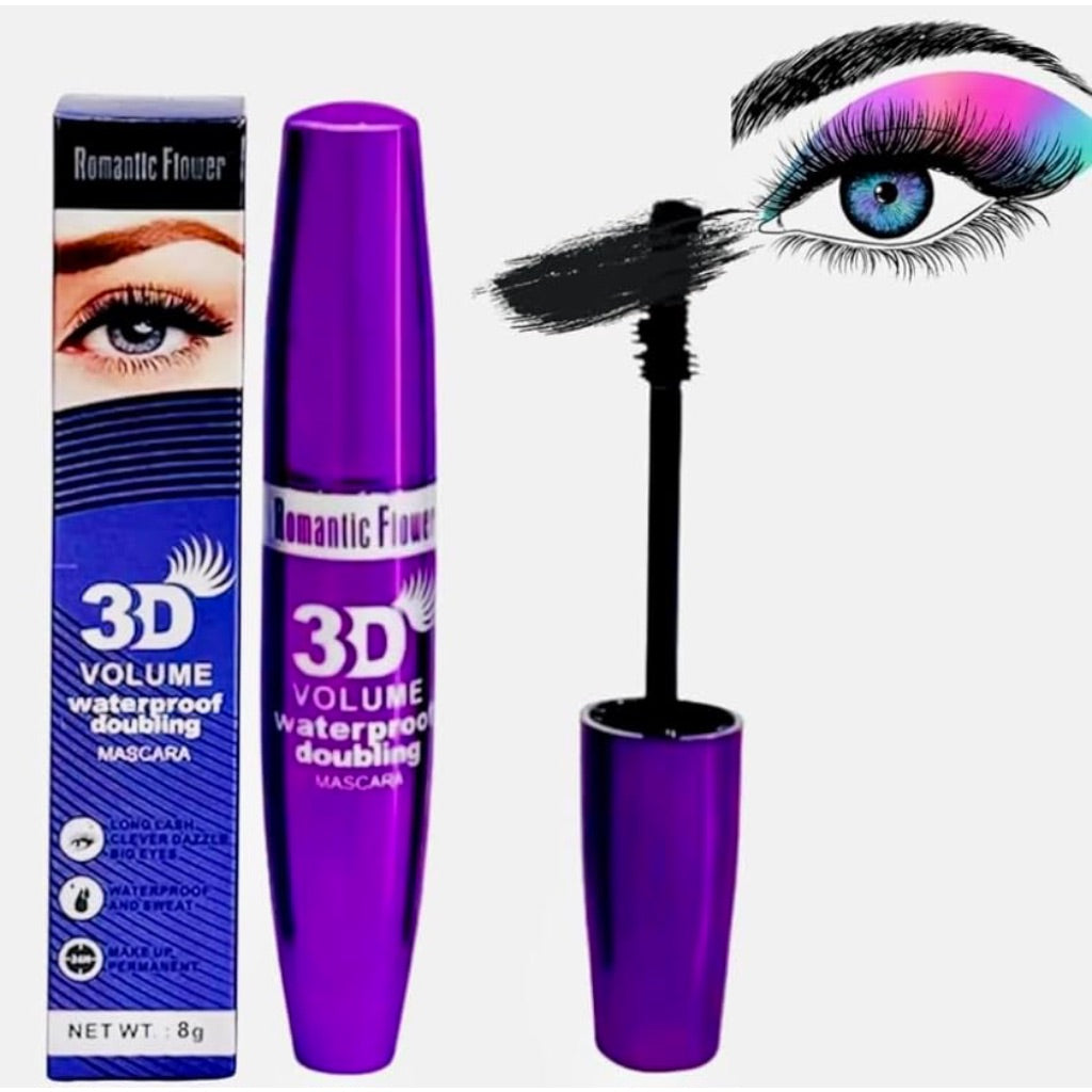 3D Silk Fiber Mascara - 300X Intense Volume, Length, And Curl - Black