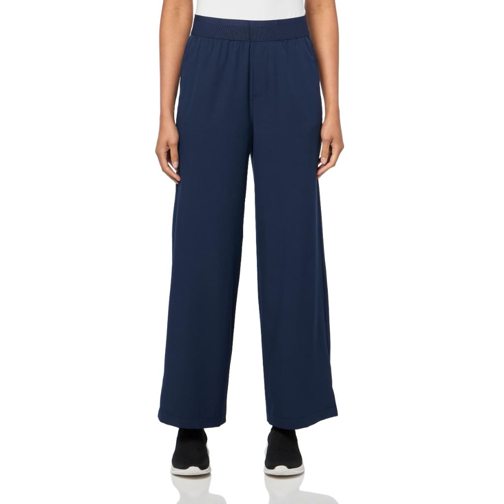SZ 2XL, PGA Tour Women's Flowy Golf Pants with Tummy Control - Elastic Waistband & Stretch Fabric, Peacoat