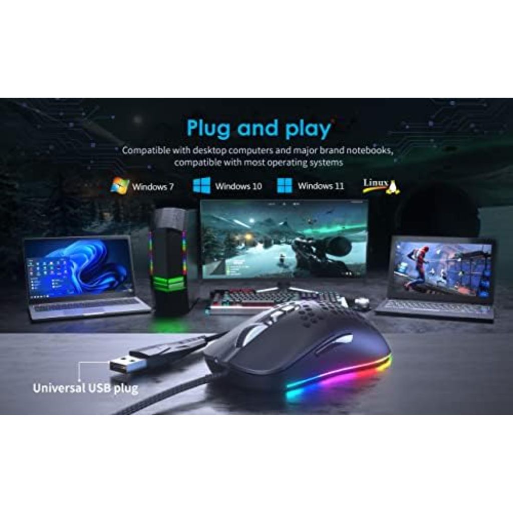 C306 Gaming Mouse with Honeycomb Shell