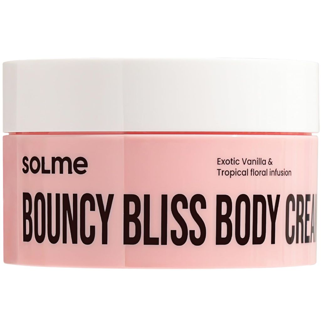 SOLME Bouncy Bliss Body Cream - Viral Glass Skin Body Butter | Long-Lasting Peach Vanilla Scent | 6.76 fl oz