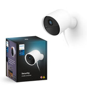 Philips Hue Secure Wired Camera-1Pk, 1080P Resolution, Indoor/Outdoor, White. Free 24-Hour Video History