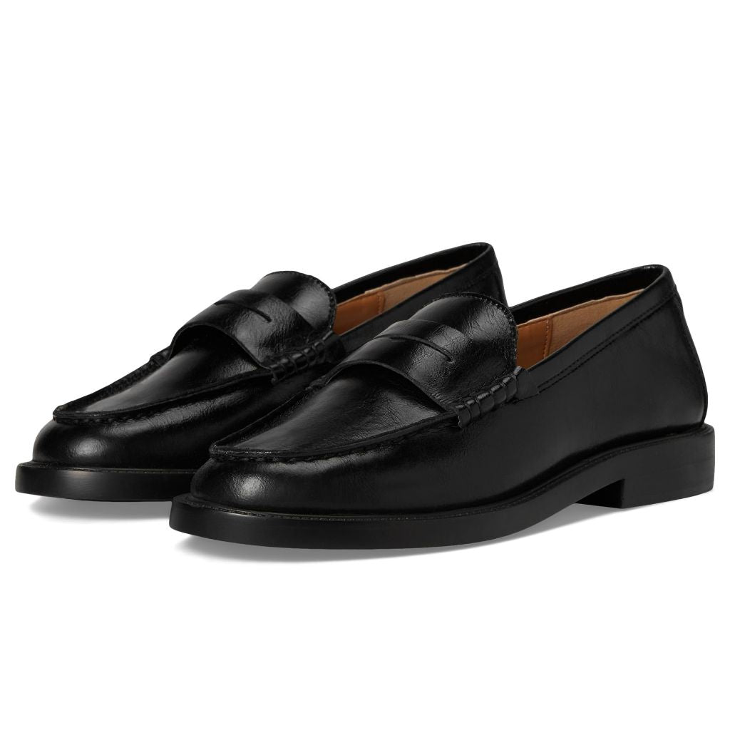Steve Madden Women's Madison Loafer, Black Leather, 8.5