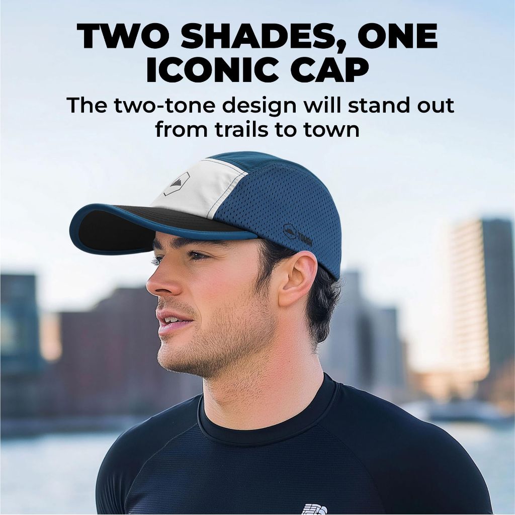 Tough Headwear 5 Panel Running Hat, Blue