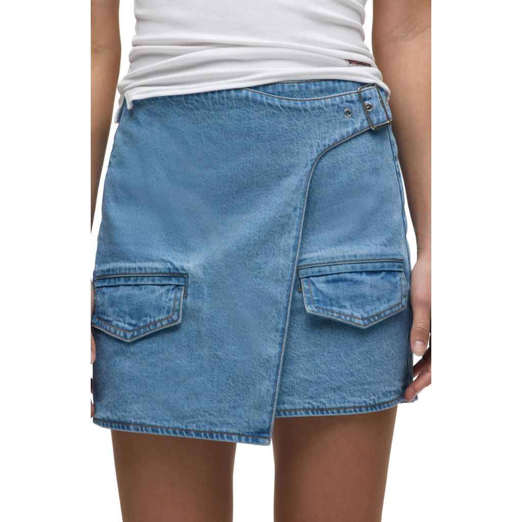HUDSON Women's Curved Hem Mini Skirt, Mountain