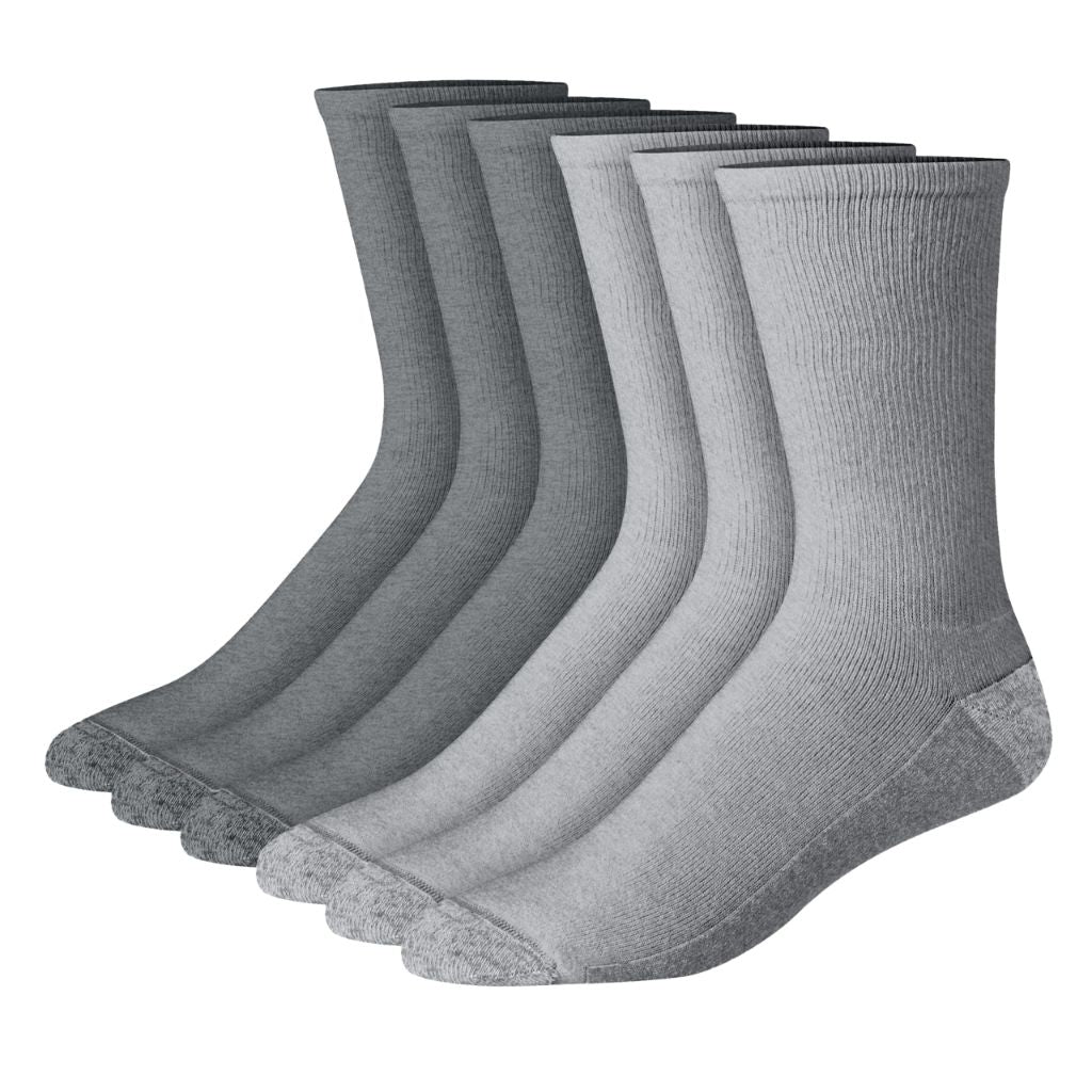 Hanes Men's Crew Socks, Big & Tall Socks for Men, 12-Pairs, Shoe size 12-14