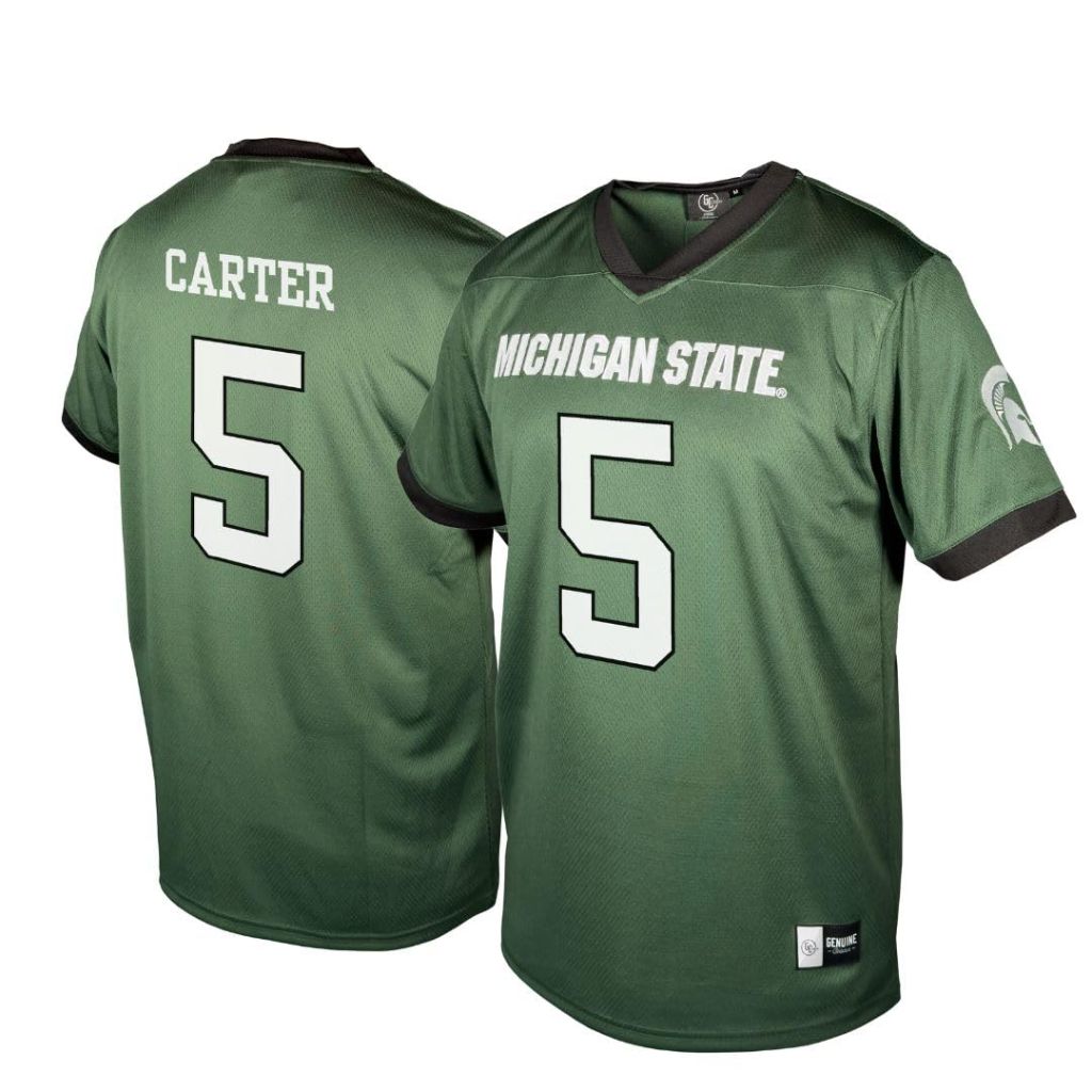 SZ 5, Genuine Collective Nate Carter Michigan State Spartans NCAA Football Jersey | Green