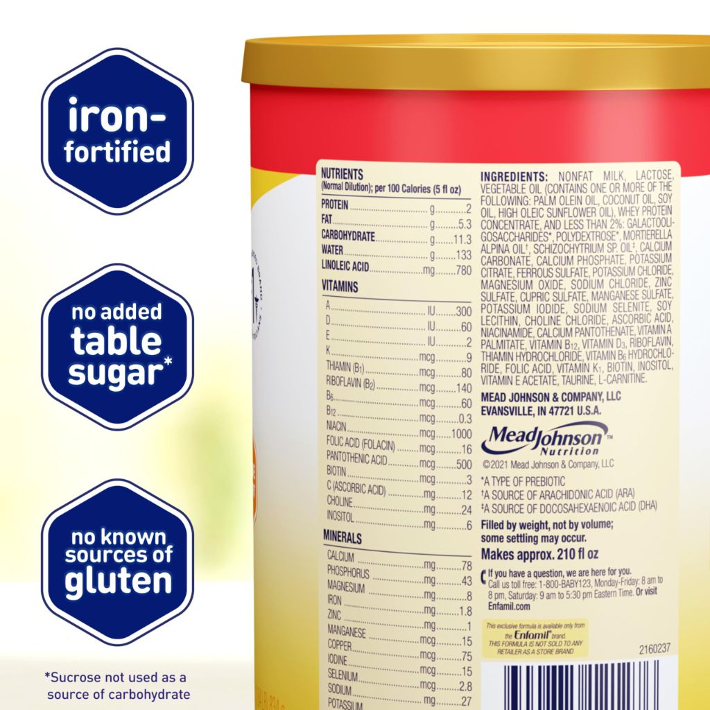 Enfamil Infant Formula, Milk-based Baby Formula with Iron, Omega-3 DHA & Choline, Powder Can, 21.1 Oz