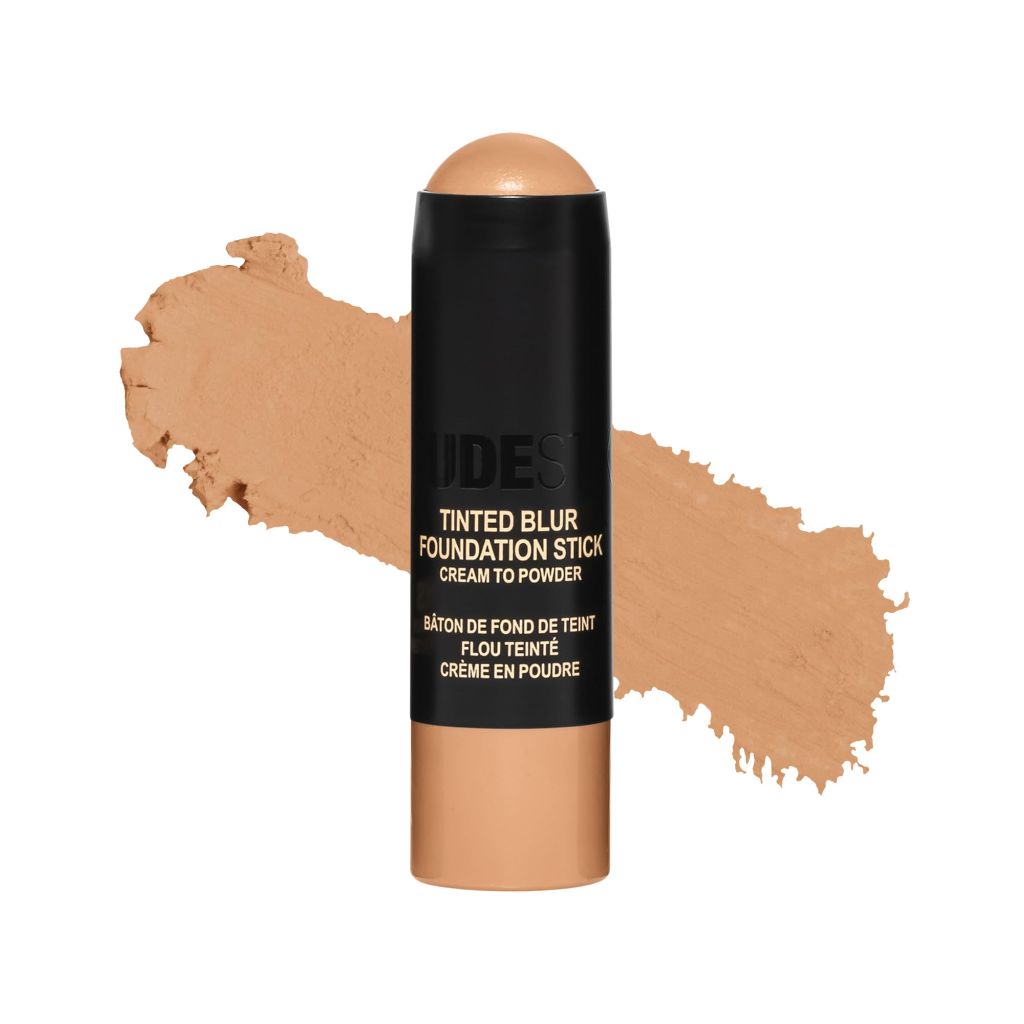 Nudestix Tinted Blur Foundation Stick – Cream-to-Powder Lightweight Makeup for Blurring Pores, Blemishes & Fine Lines | Natural-Matte Finish with Light-Reflecting Pigments | Shade: Medium 5