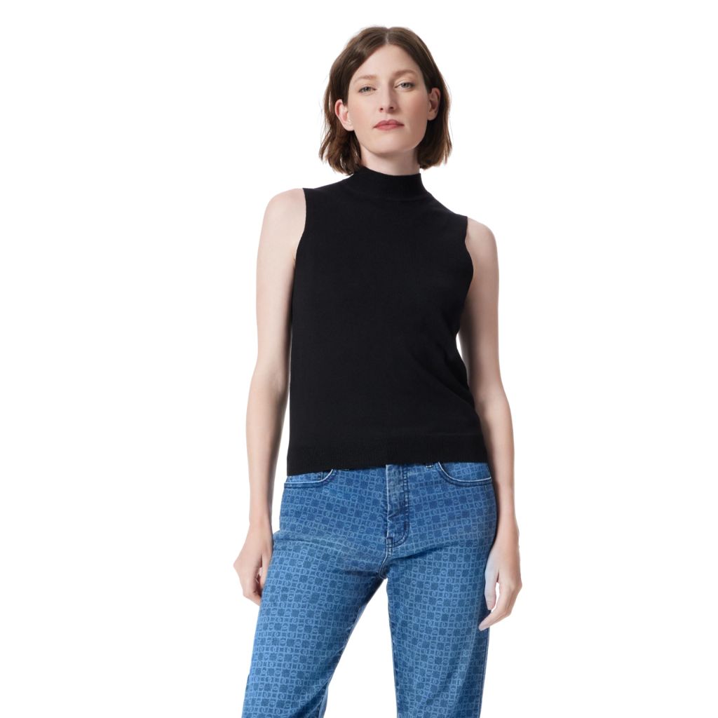 DEE OCLEPPO DO Womens Maggie Mock Neck Sleeveless Knit Top Standard, Black, Medium