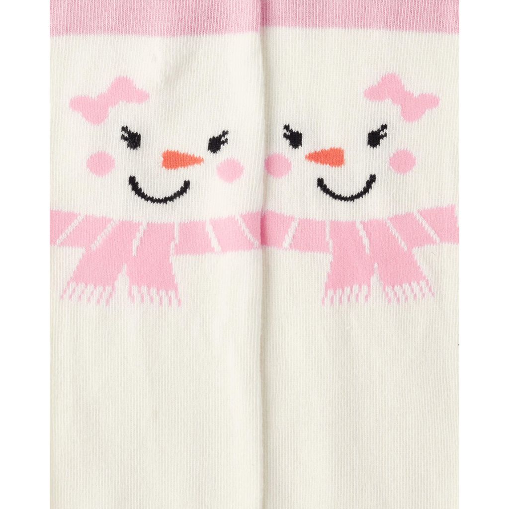 Gymboree and Toddler Tights, Pink Snowman 2-Pack, 12-24 Months