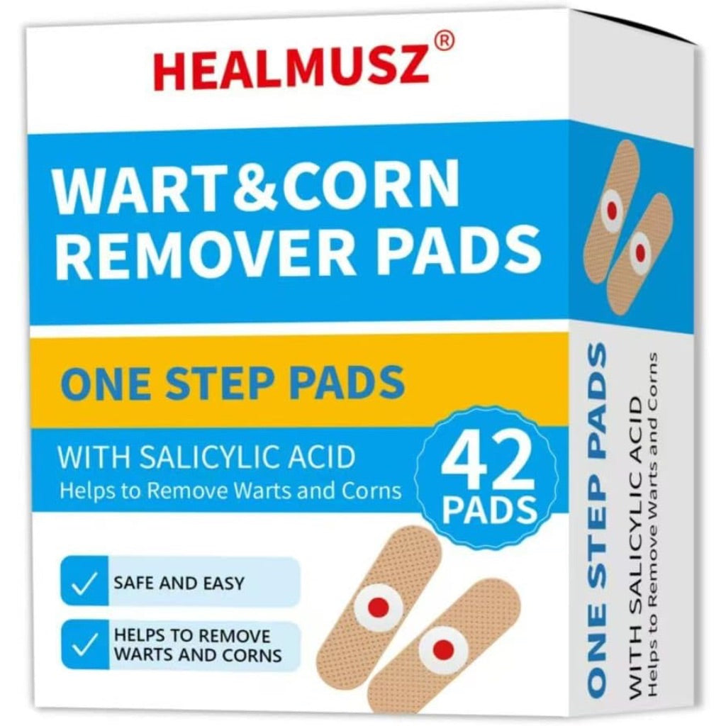 HEALMUSZ Wart & Corn Remover Pads, 40% Salicylic Acid One Step Bandages - 42 Pads