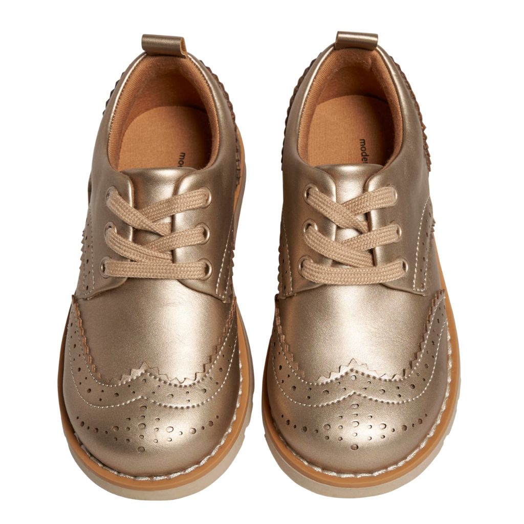 SZ 11Y, Modern Moments by Gerber Baby Girls' Oxfords, Platinum