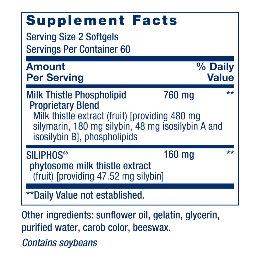 Life Extension Advanced Milk Thistle, Liver Health Supplement, Liver Detox, Cell Division, silymarin, silybin, bioavailable, Gluten Free, Non-GMO, 120 softgels