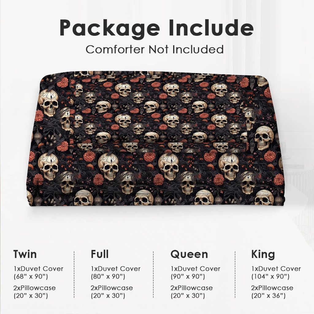 Skull Bedding Set Twin Size Skeleton Comforter