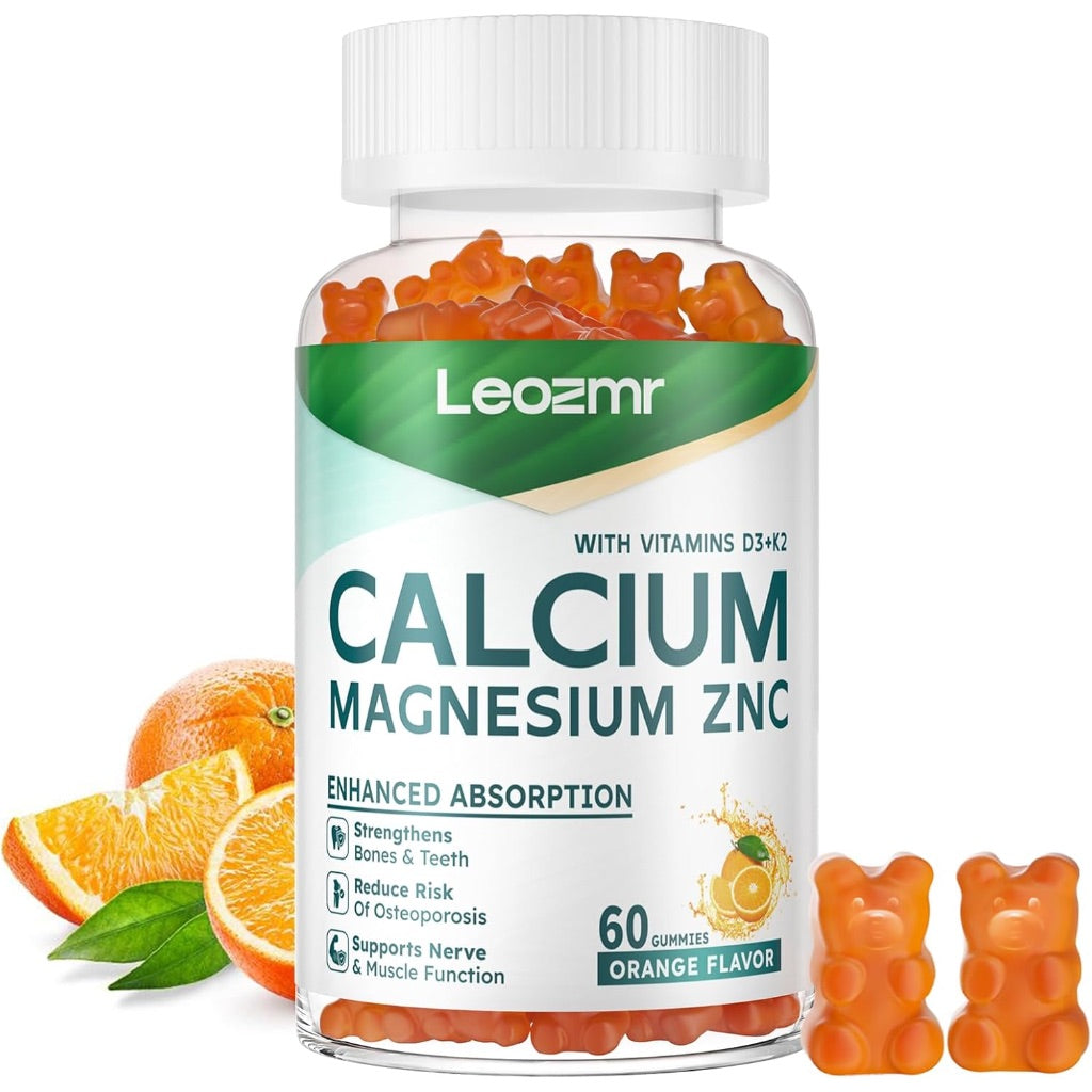 Calcium Magnesium Zinc Gummies with Vitamin D3 & K2 - Orange, 60ct.