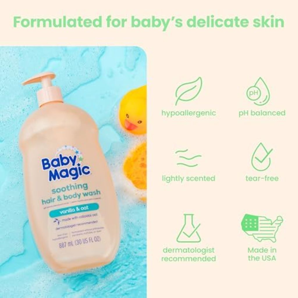 Baby Magic Soothing Hair & Body Wash - Vanilla & Oat, 30 fl. oz.