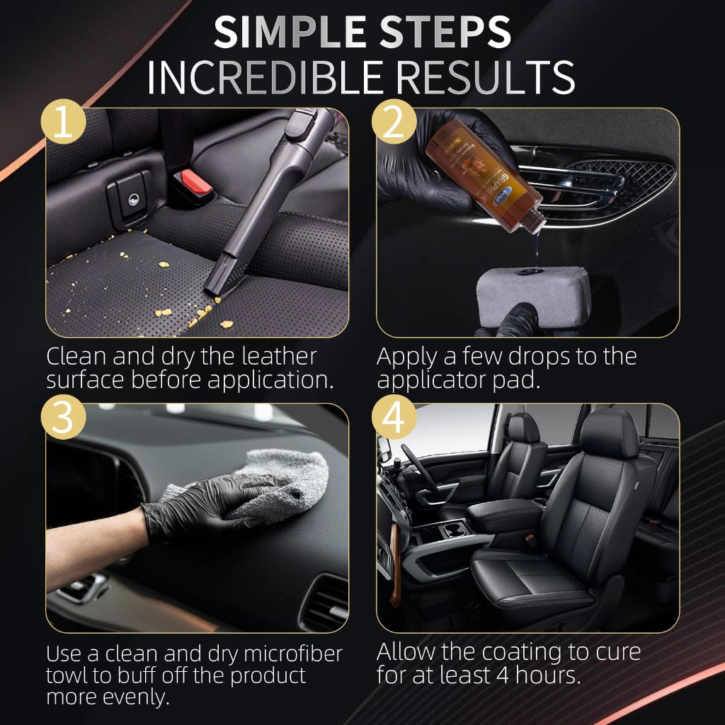 AirTighT Graphene Leather Cleaner & Conditioner Kit - Includes Microfiber Towel & 3D Applicator.