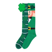 Bioworld St. Patrick's Day Leprechaun & Clover Women's Green Knee-High Socks - (2pk) size 5-10