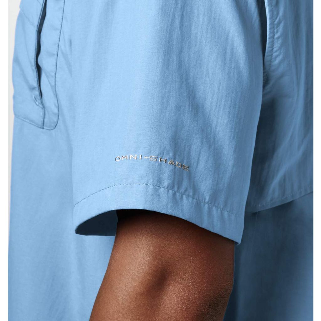 Columbia Men's Bahama II UPF 30 Short Sleeve PFG Fishing Shirt, Sail, Large