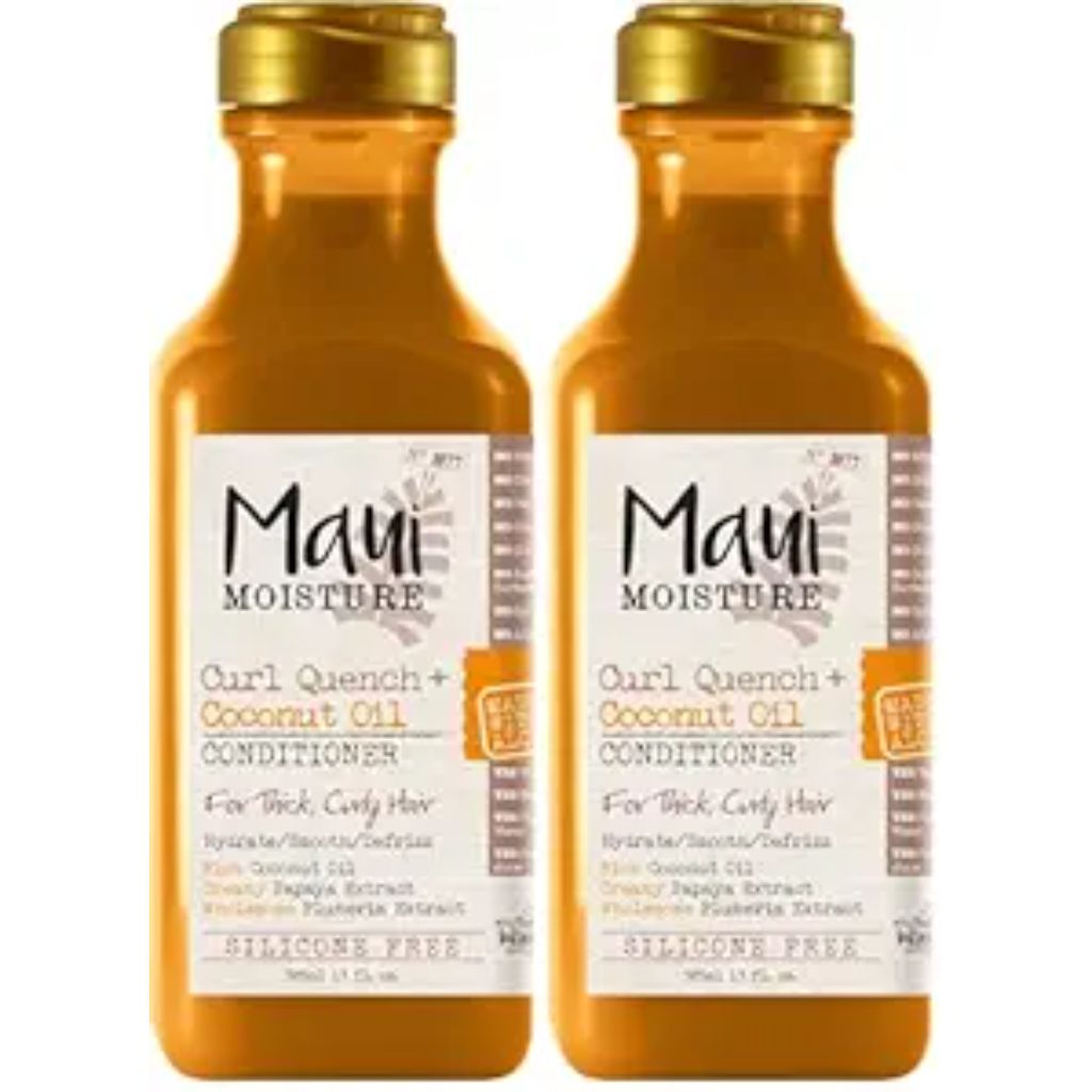 Maui Moisture Curl Quench + Coconut Oil Curl-Defining Anti-Frizz Conditioner to Hydrate and Detangle Tight Curly Hair, Softening Conditioner, Vegan, Silicone & Paraben-Free, 13 fl oz (Pack of 2)