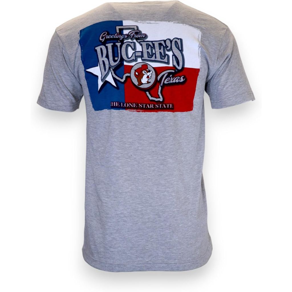 Buc-ee's Greetings from Buc-ee's Texas - Grey Novelty Unisex Graphic T-Shirts (Small)
