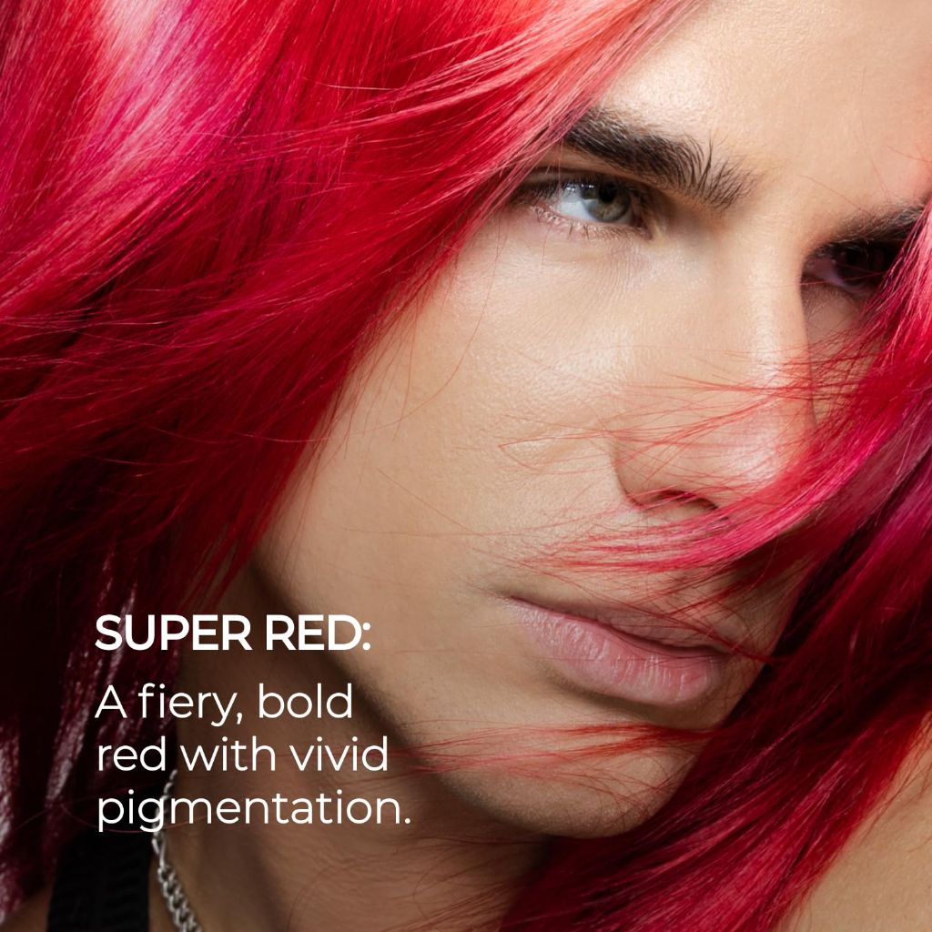XMONDO Hair Color Semi Permanent Color, Super Red, 8 Fl Oz 1-Pack