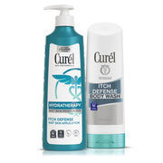 Curel Hydra Therapy Itch Defense Moisturizer and Body Wash Set, 12 oz & 10 oz, Pack of 2