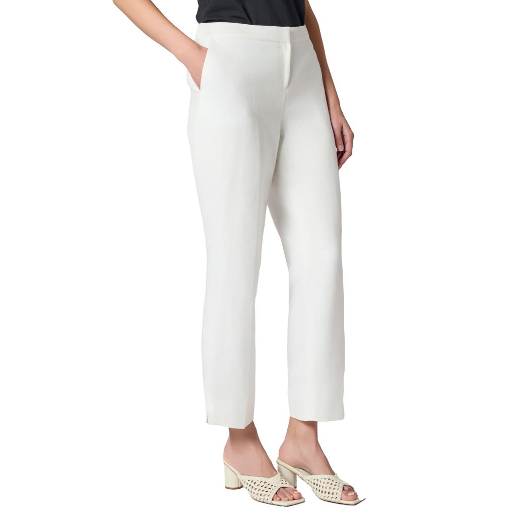 Kasper Linen Pant, Lily White, Size 8