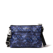 Baggallini Womens Securtex Anti-Theft Memento Crossbody Bag, Indigo Petal