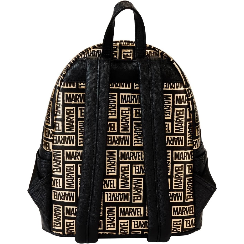 Loungefly Marvel 85th Anniversary Golden Logo Mini Backpack - Gold & Black