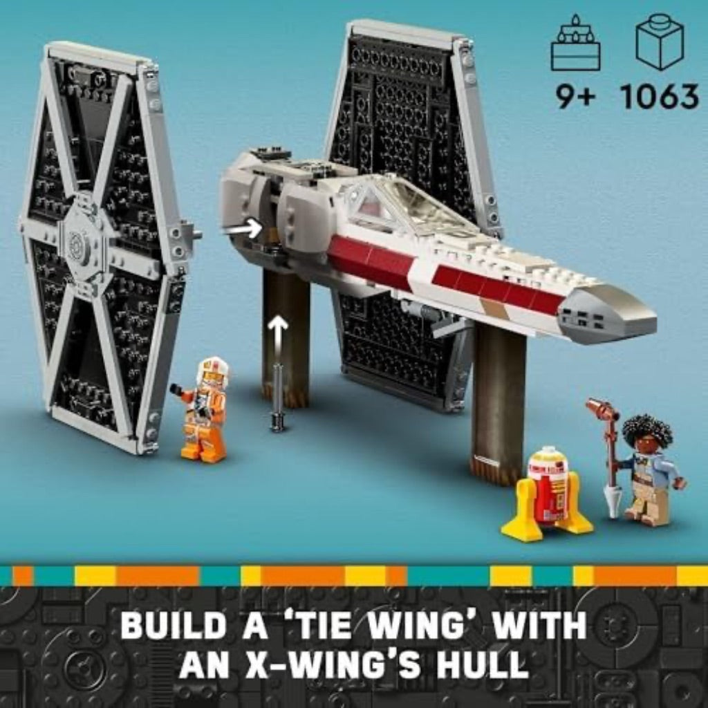 LEGO Star Wars TIE Fighter & X-Wing Mash-Up Building Set, 1063 Pieces, Ages 9+, 75393