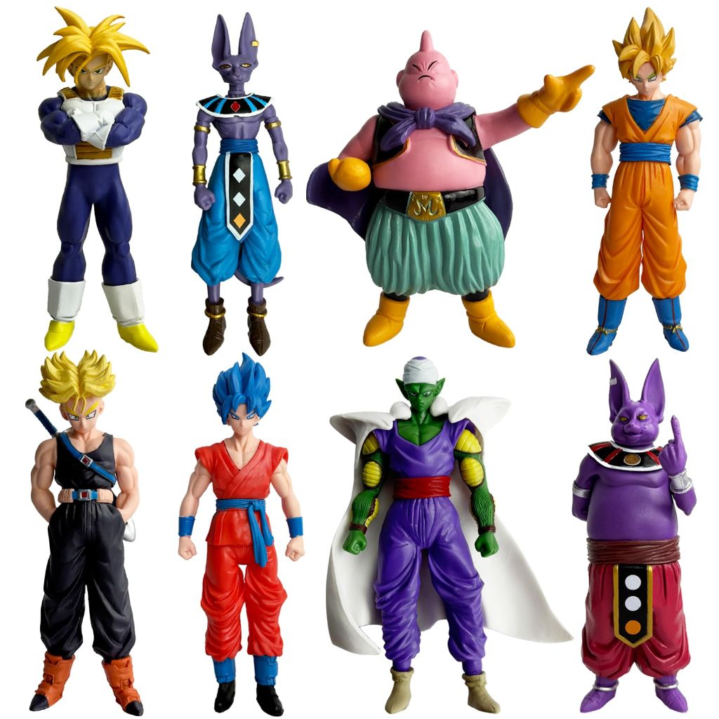 Anime Super Hero Action Figures Set, 7.8" Energy Style Character Models - 8pcs.