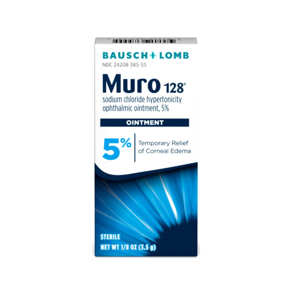 Muro 128 Ointment, Temporary Relief of Corneal Edema, 5% Ointment - 1/8oz
