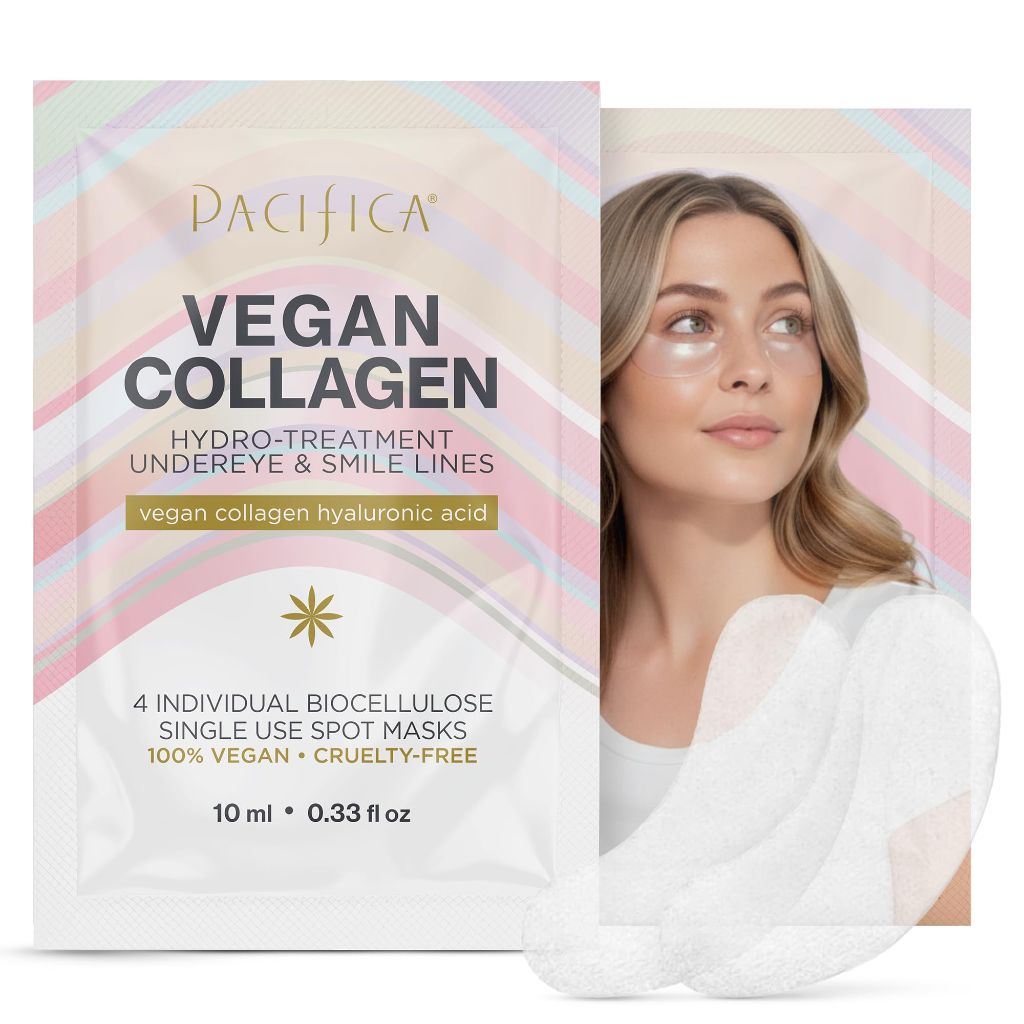 Pacifica Undereye & Smile Mask Set – Vegan Collagen Hydro Treatment with Hyaluronic Acid, 4 Pieces