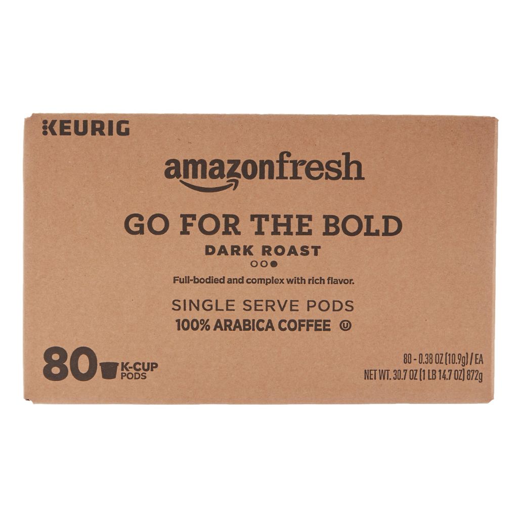 AmazonFresh Go For the Bold Dark Roast Keurig K-Cup Coffee Pods, 80ct.