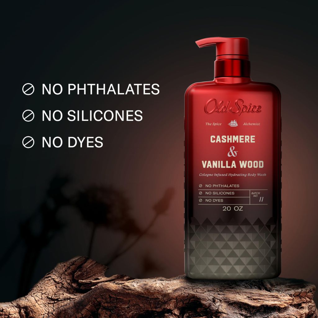 Old Spice Body Wash for Men, The Spice Alchemist Collection,  Cashmere + Vanilla Wood Scent, 20 oz