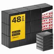 Strong Ceramic Square Magnets With Adhesive Backing (0.8x0.2"/20x5mm, 48 pcs)