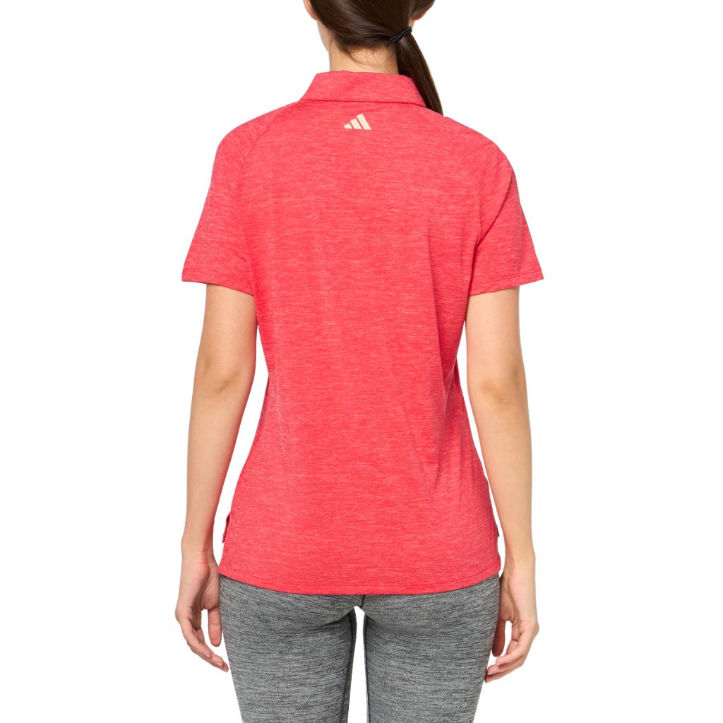 adidas Women's Ultimate365 Heather TWISTKNIT Polo Shirt - Pure Ruby/Powder Coral, Large