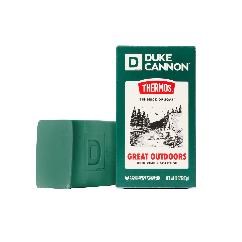 Duke Cannon x THERMOS Big Brick Bar Soap for Men, Great Outdoors Scent, Extra Large 10 oz Bar