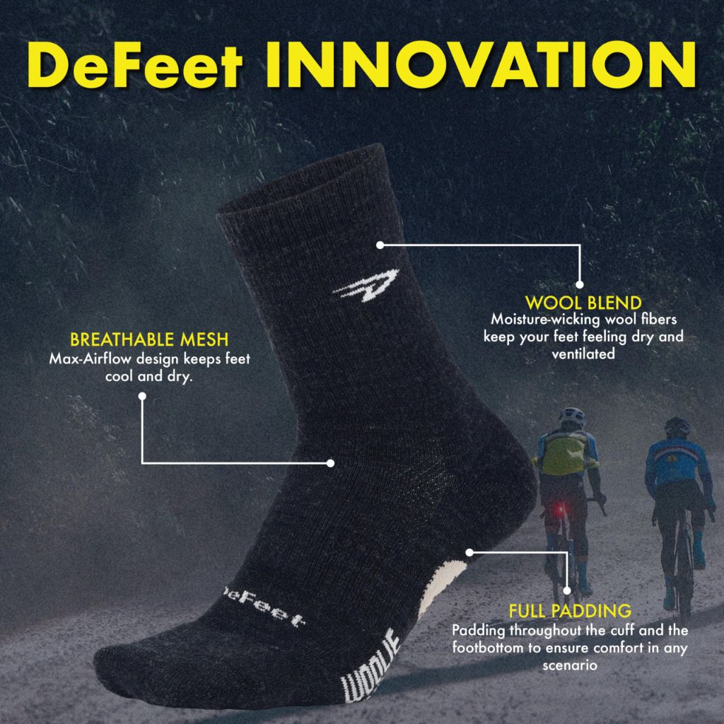 DeFeet Men's Woolie Boolie 4-Inch Sock, Charcoal, Large