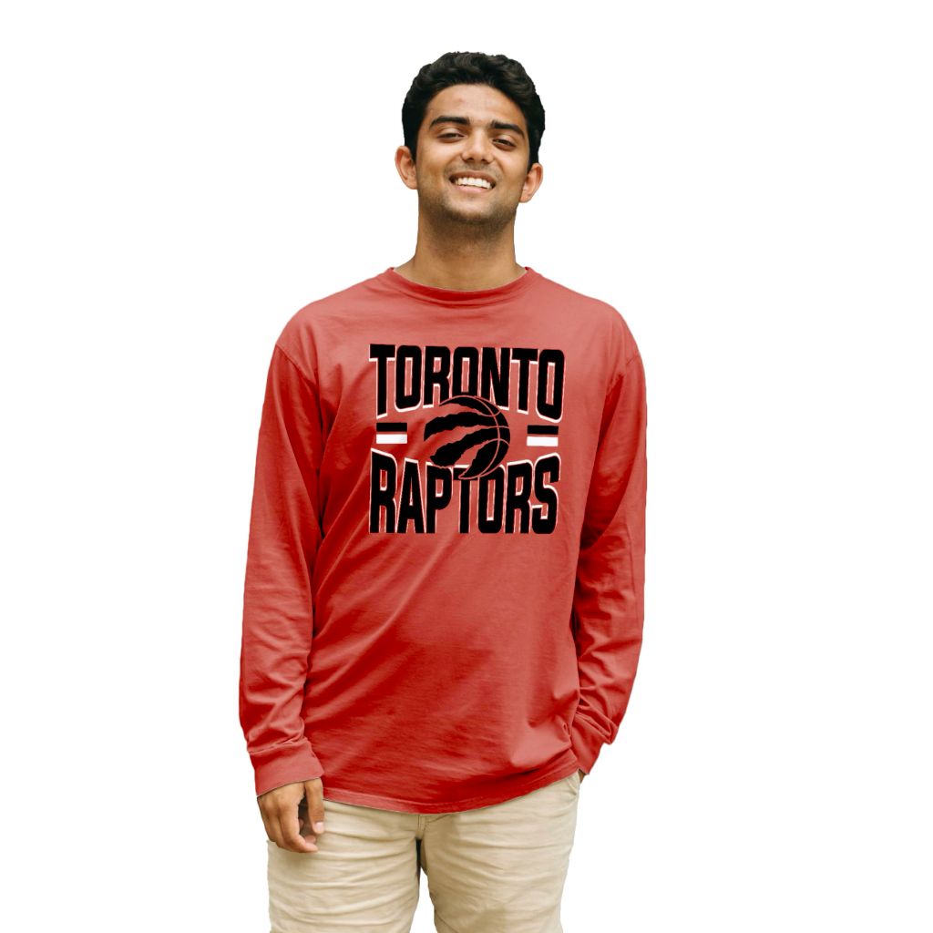 Toronto Raptors NBA Officially Licensed Long Sleeve T-Shirt Ringspun Bold Team Color, Medium