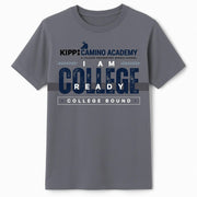 KIPP Texas Boys' Short Sleeve Basic Crew Neck Graphic Tee Shirt School, Grey (Camino Academy), XX-Large (18/20)