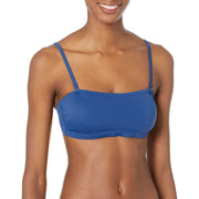 Amazon Essentials Women's Bandeau Swim Top, Deep Blue, Small
