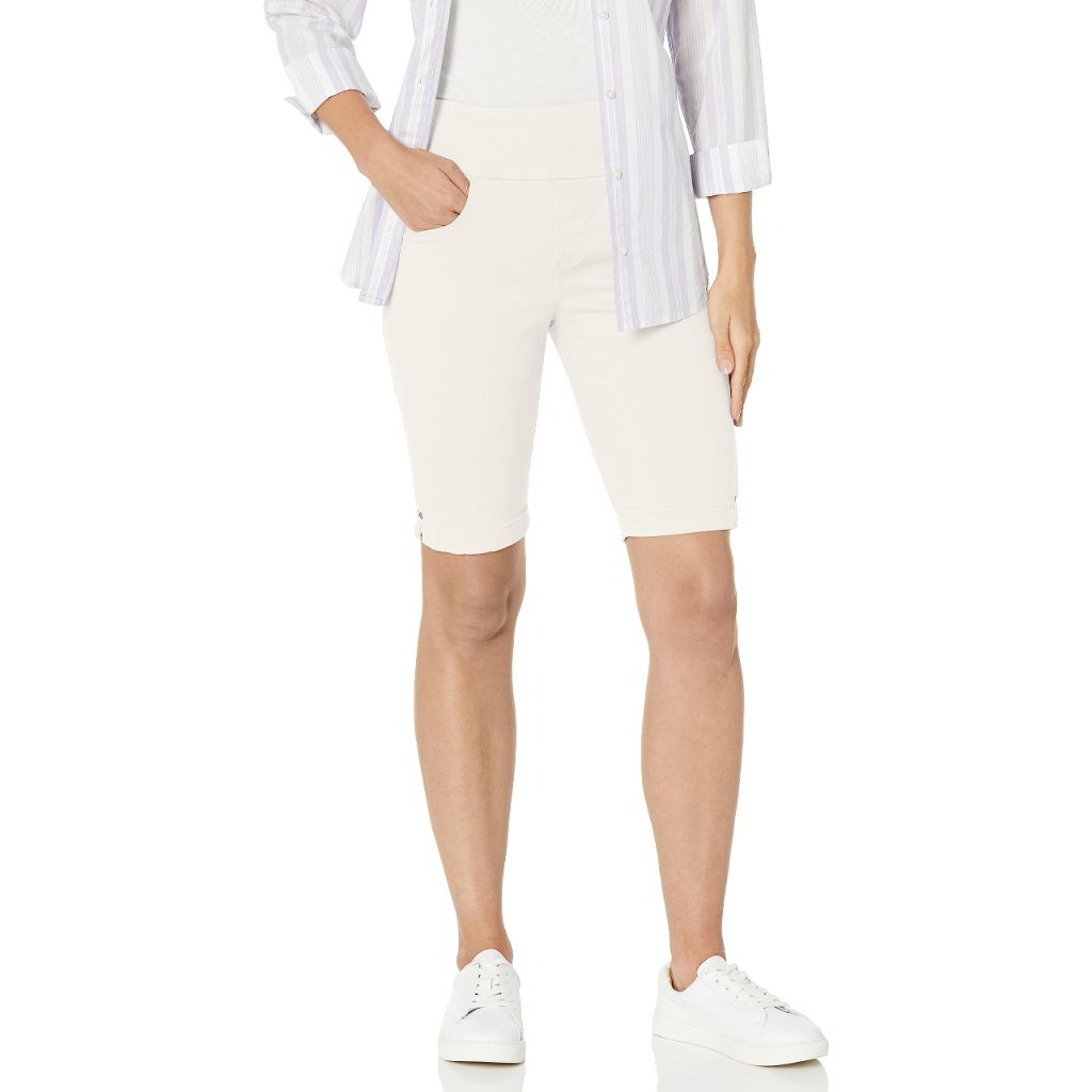 Gloria Vanderbilt Women's Amanda Pull On Bermuda Short, White - size 4P