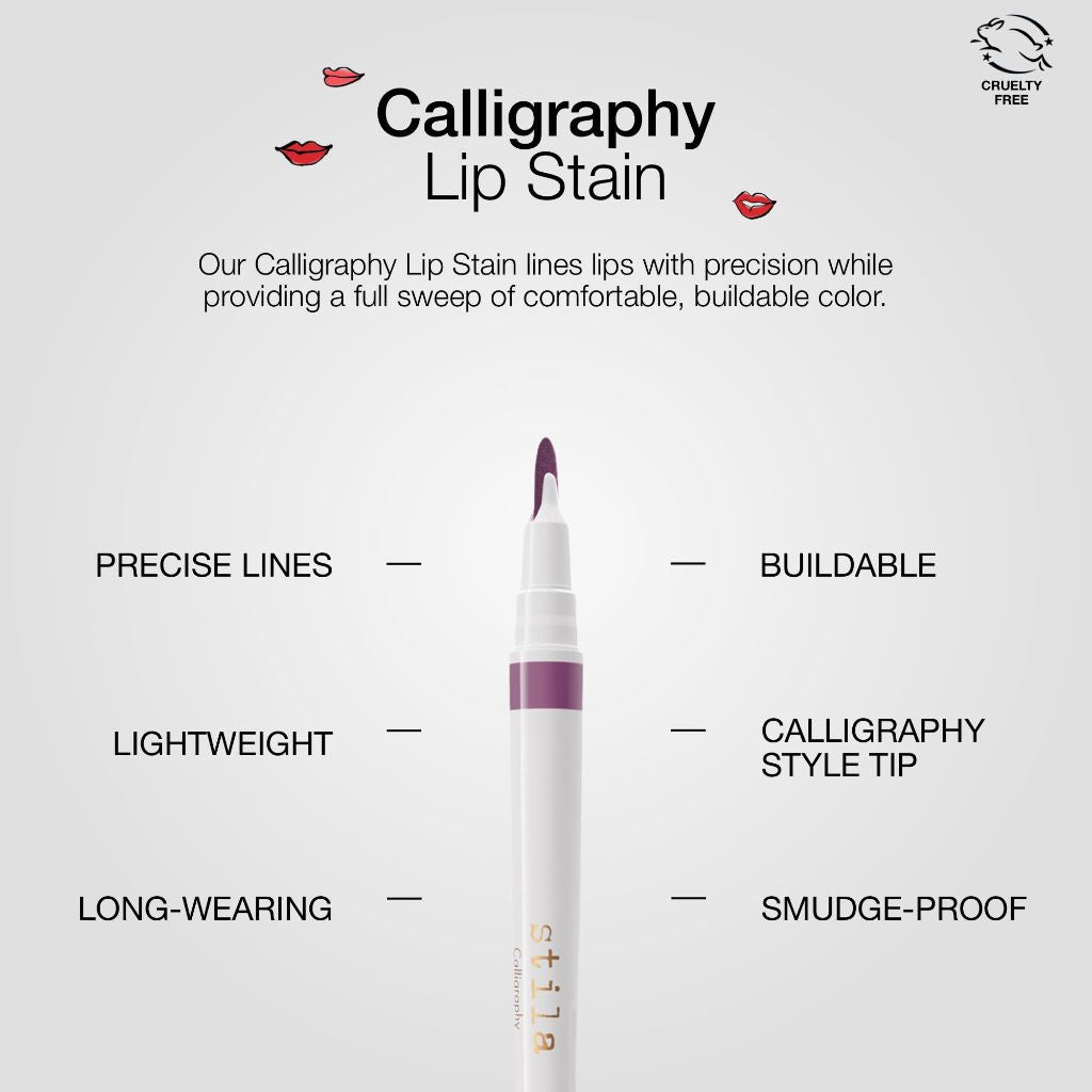 Stila Calligraphy Lip Stain Long-Lasting Tint, Amelia, 22 Fl. Oz.