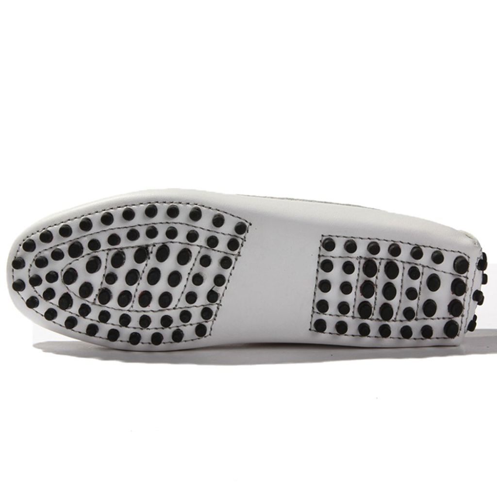 AUSLAND Women's Leather Loafers Driving -  9.5US White 40EU