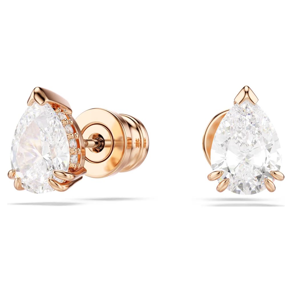Swarovski Stilla Pear Cut Earrings - White, Rose Gold-Tone Finish (5734248)