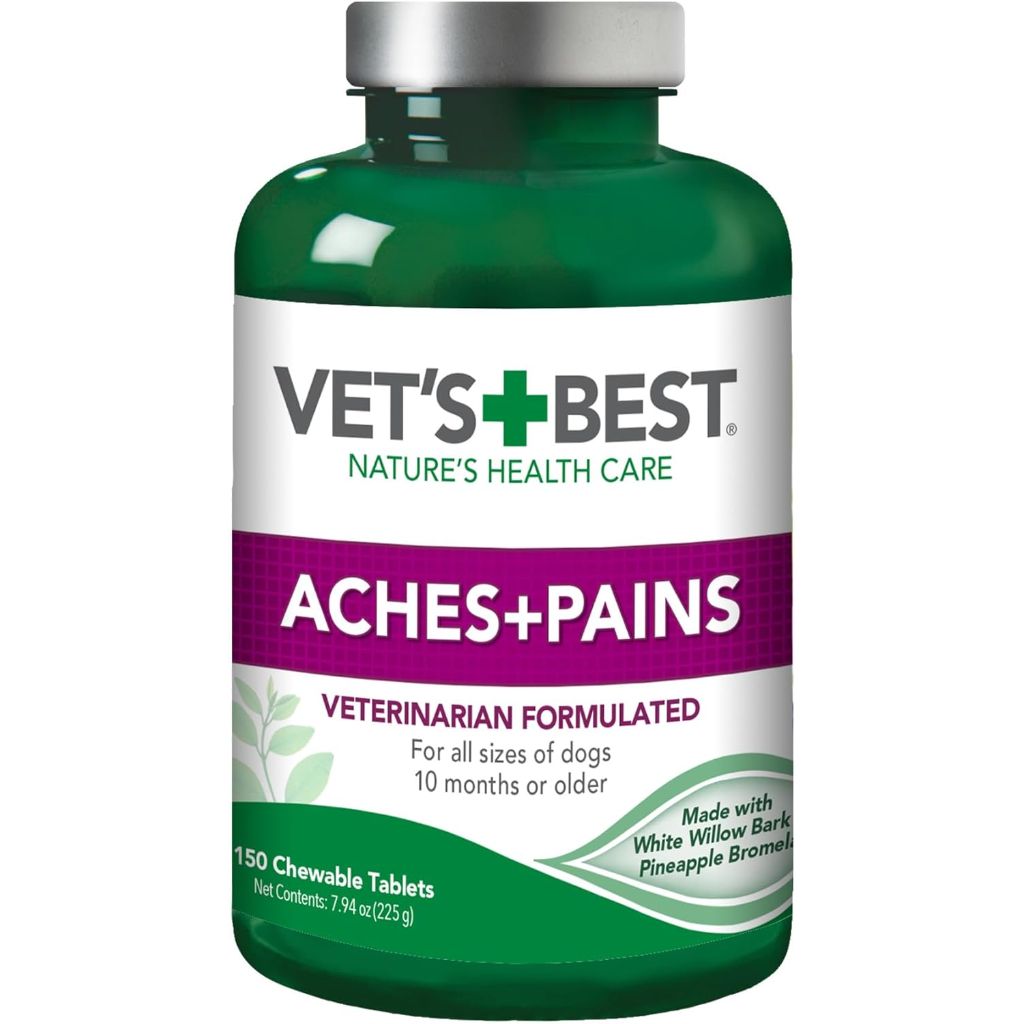 Vet’s Best Dog Pain Relief Supplement, Natural Aspirin Alternative for Hip & Joint Support, Arthritis & Aches Relief Tablets for Dogs, 150 Count